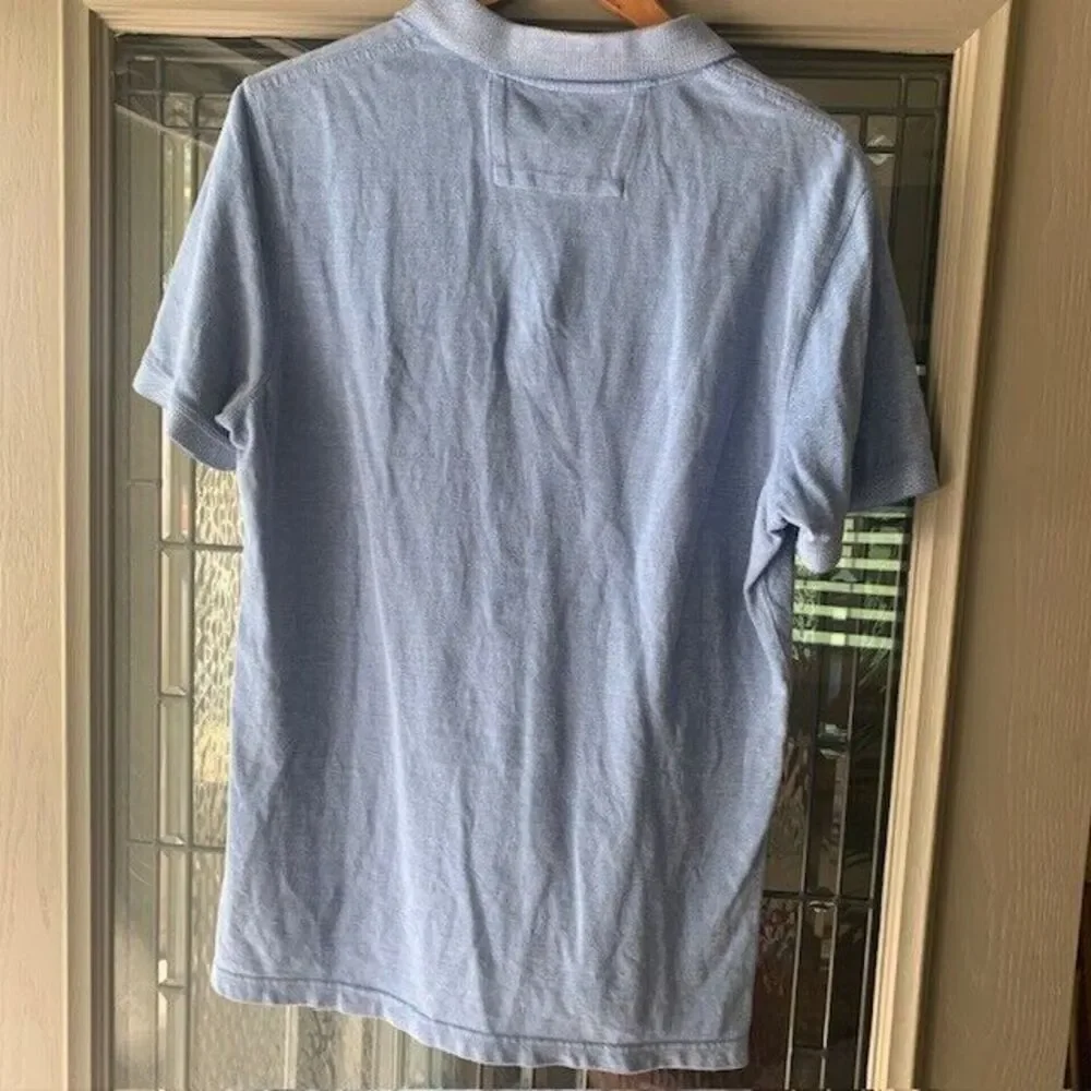 Banana Republic Polo Shirt Mens L Short‎ Sleeve Blue Collared Light Blue w/Logo